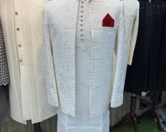 Off white Prince Coat, Wedding Dress, Indian Groom Prince, Groomsmen, Prince Coat For Groom