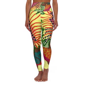 Vibrant High Waisted Yoga Leggings, Fitness Wear, Active Leggings, Workout Apparel, Colorful Yoga Pants