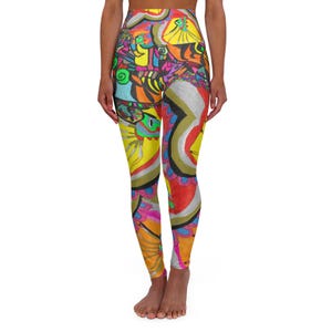 Colorful High Waisted Yoga Leggings: Vibrant Print Activewear