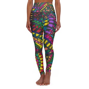 Colorful High Waisted Yoga Leggings, Activewear, Gym Pants, Workout Leggings, Fitness Fashion, Unique Yoga Apparel