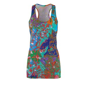 Vibrant Floral Racerback Dress: Summer Beach Festival Outfit