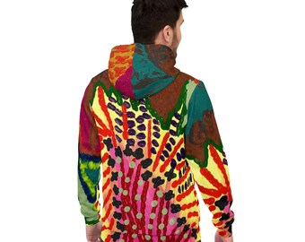 Colorful Abstract Floral Hoodie | Bright Psychedelic Pattern Athletic Hoodie