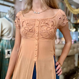 peach lace top