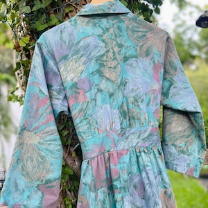 1980s Pastel Floral Cotton Robe / Duster