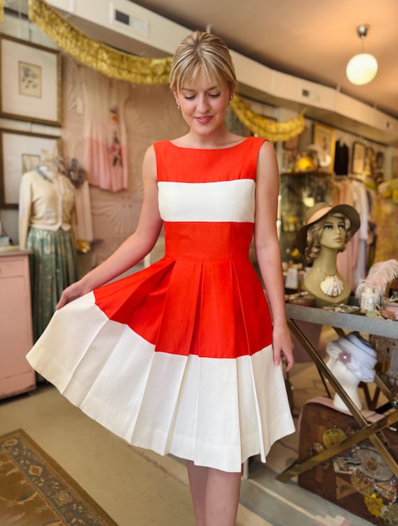 red and white colorblock dress Elegant Satin Red & White Color-Block Bell Sleeve Gown Maxi Dress Aurohaya