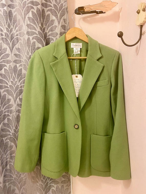 1990s Green Cashmere Blazer - image 1