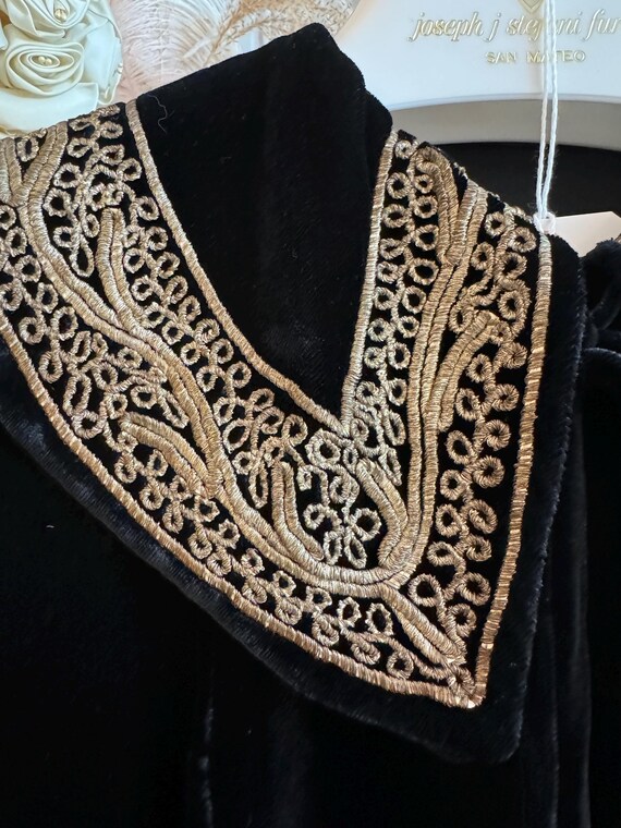 1940s Velvet Color Block Dressing Gown