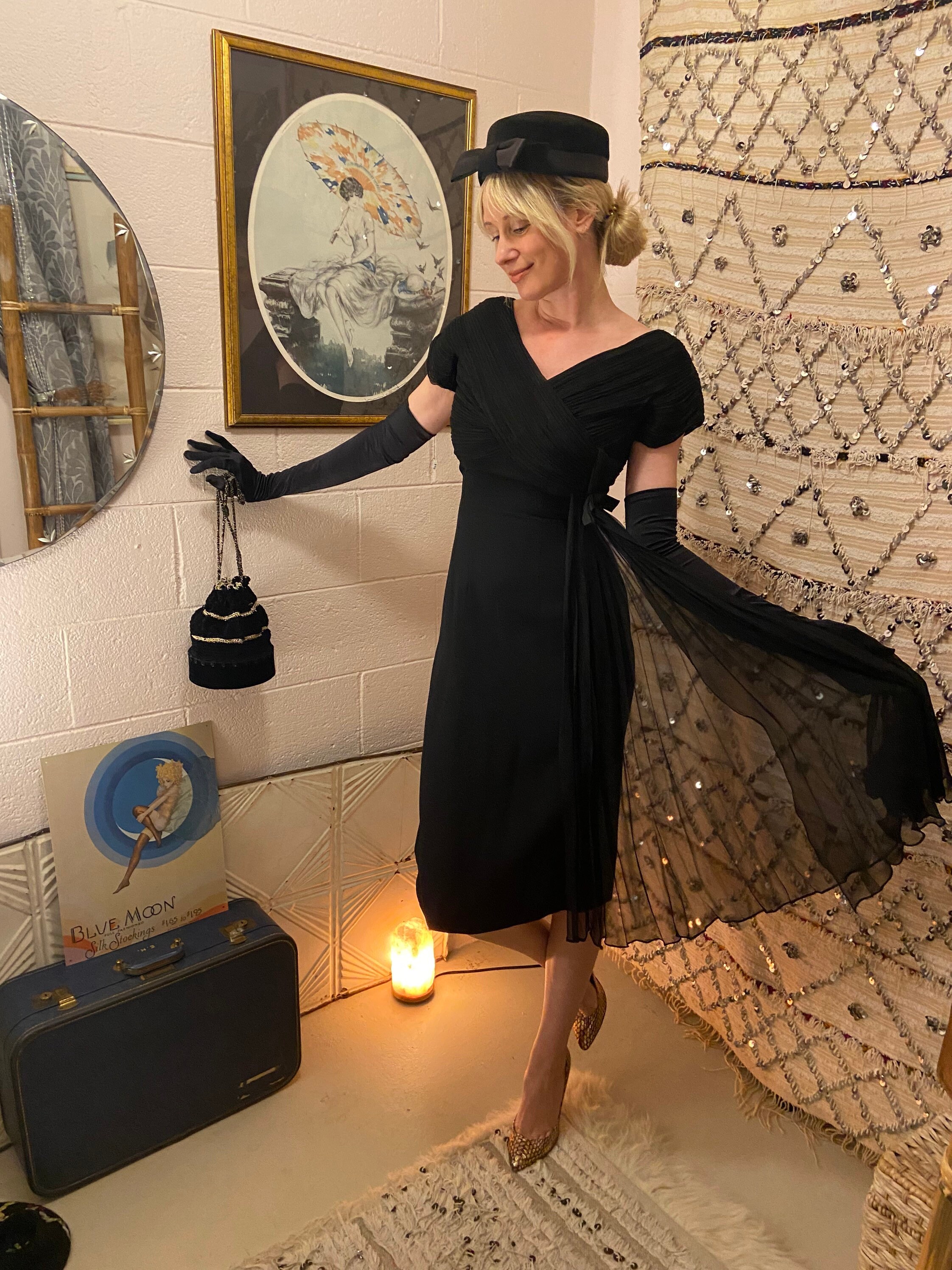 1950s Little Black Vintage Mrs. Maisel Dress