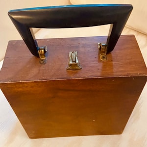 RARE 1960s Givenchy Wood Makeup Box Bag