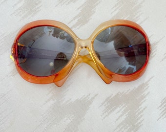 1960s Mod Rounded Ombré Sunglasses - Made in Italy