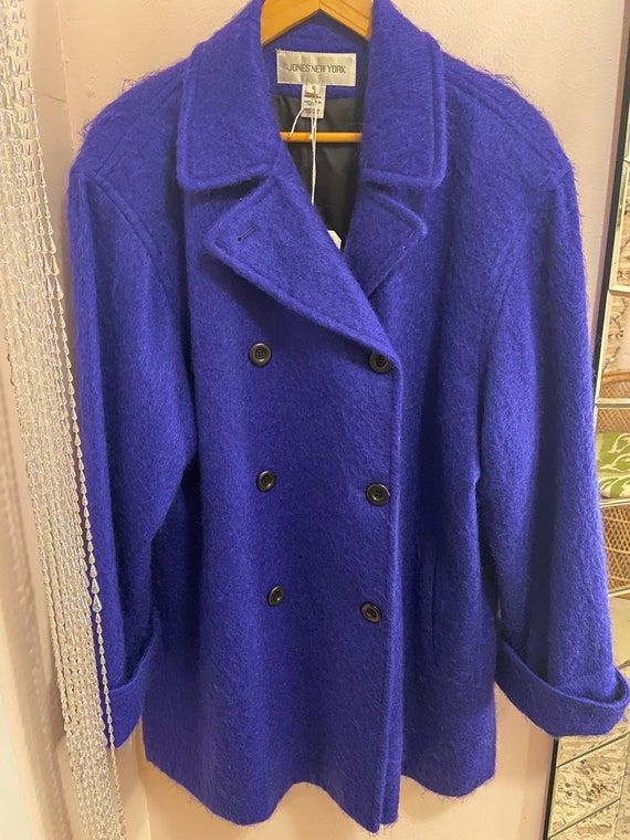 1980s Purple Mohair Double Breasted Coat - image 1