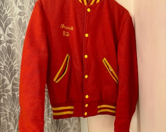 1950s Red + Yellow Varsity Jacket