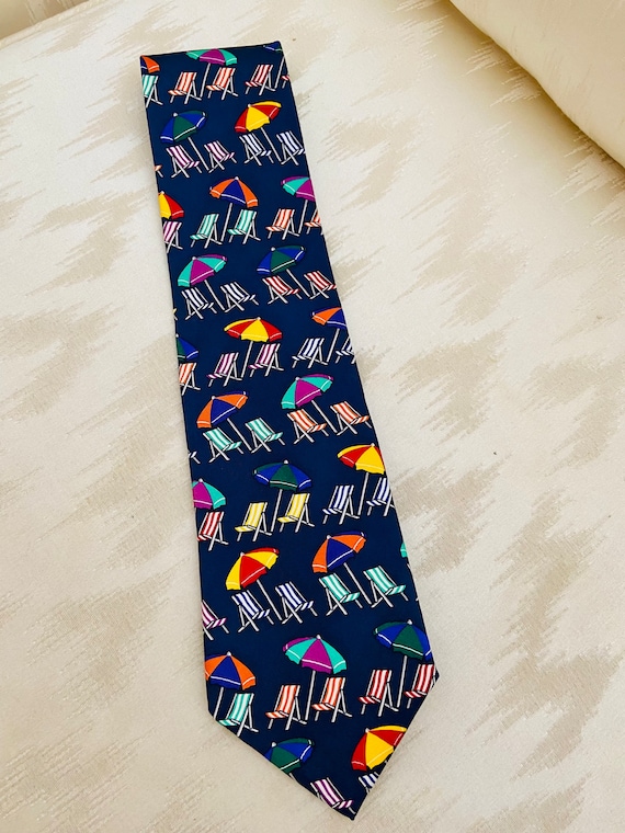 1980s Beach Vibes Novelty Print Tie