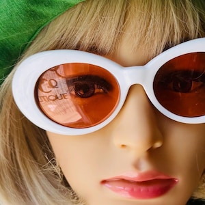 1960s Style Mod White Sunglasses