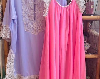 1960s Lucie Ann Pink Slip with Scalloped Lace Straps