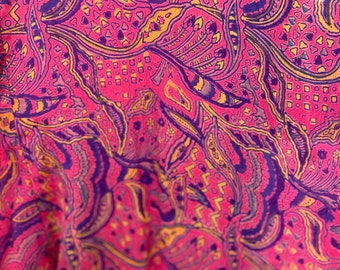 1930s Pink Silk Paisley Print High Low Blouse with Peplum