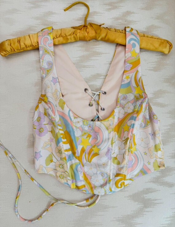 Pastel Psychedelic Printed Bustier - image 1