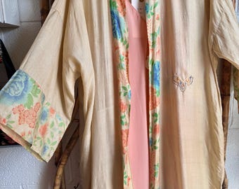 1920s Silk Pongee Duster