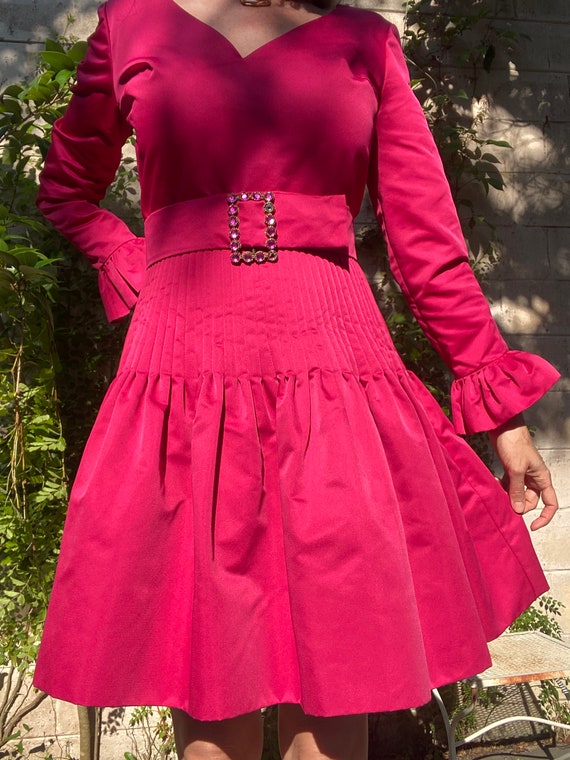 1960s Mignon Pink Barbie Couture Dress with Rhines