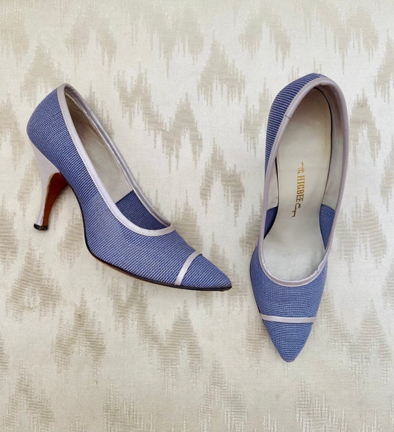 1960s Periwinkle Mesh Spectator Heels from The Mar