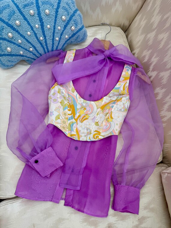 Pastel Psychedelic Printed Bustier - image 4