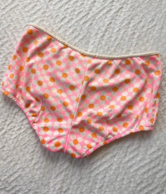 1960s Mod Pink + Orange Daisy Bikini - image 9