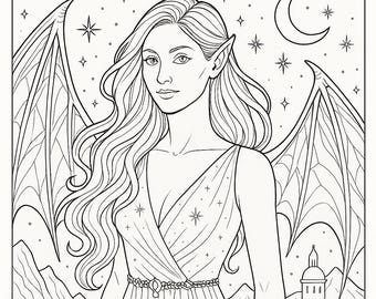 Um livro de colorir da Corte Fae