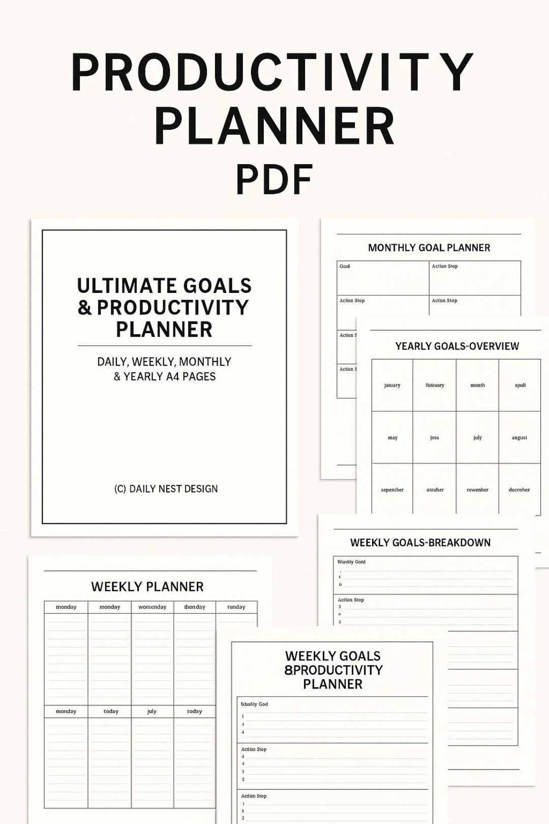Ultimate Goals and Productivity Planner – Daily Weekly Monthly Yearly ...