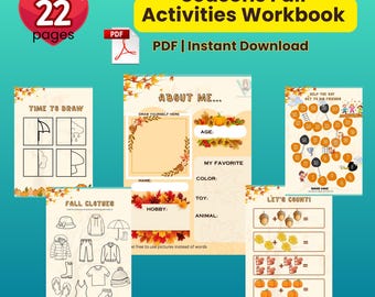 Autumn Activities Workbook for Kids Ages 2-4: Fall Printable Games (PDF Download)