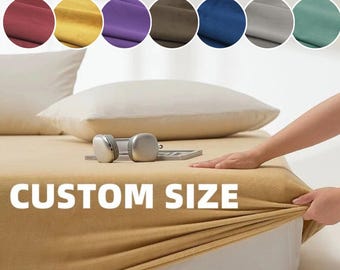 Custom Size Fitted Sheet, Bespoke Waterproof Mattress Cover, Wrinkle-resistant Bed Protector Cover