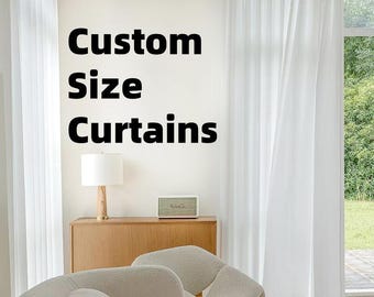 Custom Curtains, Bespoke Voile Sheer Panel, Extra long Curtains Drapes , Blackout Drapes, Custom Cafe Curtain, Multi-Colors