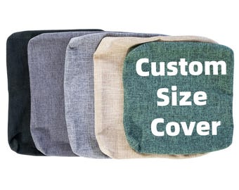 Custom Size Covers, Bespoke Zippered Cushion Cover, Cotton Breathable Fabric, Anti-slip Waterproof Cushion Cover Replacement Indoor Outdoor