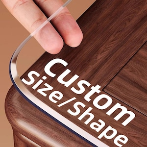 Custom Size Table Protector Cover, PVC Protector Mat for Dining Table, Dresser, Desk, ClearTablecloth for Furniture Surface Protection