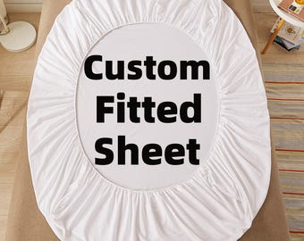 Custom Size Fitted Sheet, Bespoke Waterproof Mattress Cover, Wrinkle-resistant Bed Protector Cover