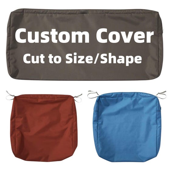 Custom Cushion Covers with Zipper, Bespoke Waterproof Patio Cushion Cover Indoor/Outdoor, Non-Slip Cover Replacement for Sofa Couch