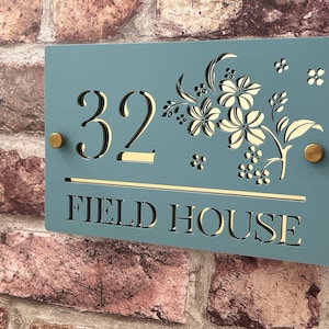 Custom House Plaque, Personalized Address Sign with Family Name, Unique Housewarming Gift for Outdoor Door Numbers