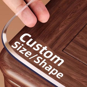 Custom Size Table Protector Cover, PVC Protector Mat for Dining Table, Dresser, Desk, ClearTablecloth for Furniture Surface Protection