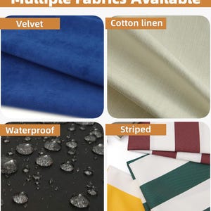 Custom Cushion Covers, Bespoke Waterproof Cushion Cover Indoor/Outdoor, Non-Slip Cover Replacement for Bench Seat Pad image 2