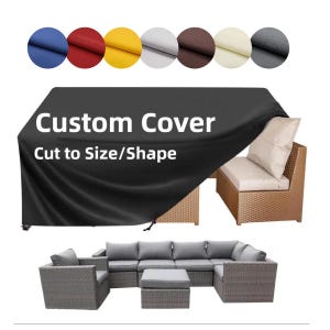 Custom Size Patio Furniture Cover, Waterproof Table Chair Set Cover, Bespoke All-Weather Protection Cover for Garden Sofa, Heavy-Duty Cover