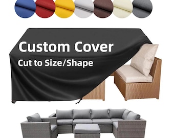 Custom Size Patio Furniture Cover, Waterproof Table Chair Set Cover, Bespoke All-Weather Protection Cover for Garden Sofa, Heavy-Duty Cover