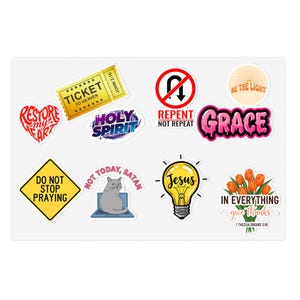 Christian Sticker Bundle: Bible Verse PNG Graphics (Digital Download)