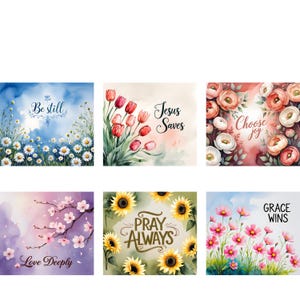 Christian Bible Verse Mouse Pad – Floral Watercolor Desk Mat – Inspirational Scripture Office Decor – Digital Download