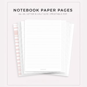 Printable Notebook Paper Templates: A4, A5, Letter Sizes (PDF Download)