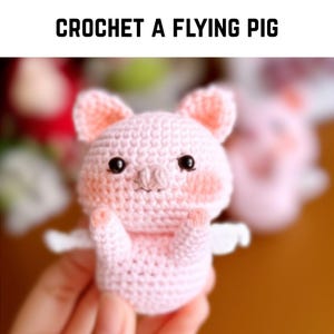 Crochet Flying Pig Pattern: Amigurumi Animal Toy (PDF Pattern + vedio )