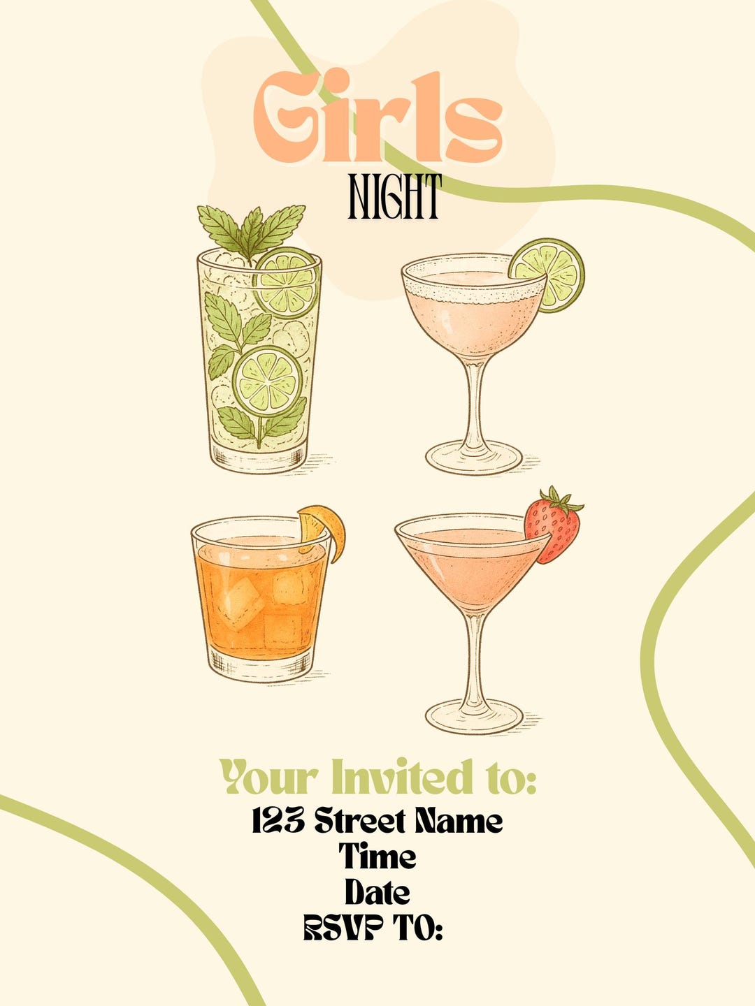 Girls Night Invitation - Etsy