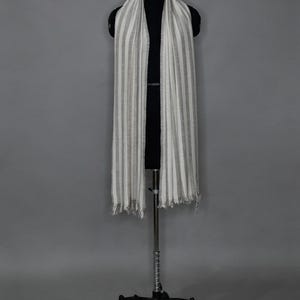 PashminaMark© Certified 100% Pure White Pashmina Shawl, Luxury Cashmere Wrap for Women, Pure Cashmere Scarf, Handcrafted Kashmiri Shawl