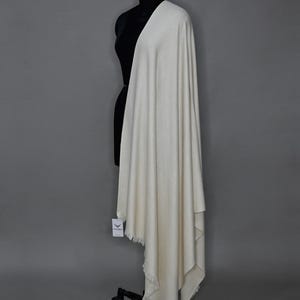 PashminaMark© Certified 100% Pure White Cashmere Pashmina Shawl, Luxury Cashmere Wrap for Women, Cashmere Gift, Genuine Kashmiri Shawl