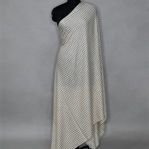 White Brown Check Cashmere Pashmina Shawl | Handloom Cashmere Shawl – Pashmina Scarf | Mother&#39;s Day Gift | Cashmere Wool | Kashmiri Shawl