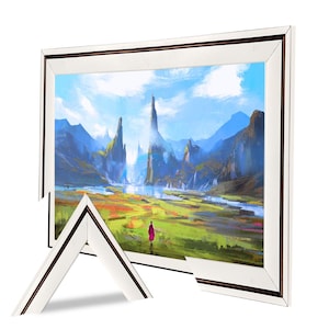 Minimalist White edge TV frame, Modern contrast TV bezel, Decorative TV frame, Custom Sleek Tv frame, Handmade minimal Tv frame L2233LV
