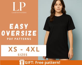 Oversized T-Shirt Sewing Pattern: Unisex Loose Fit (PDF Pattern)